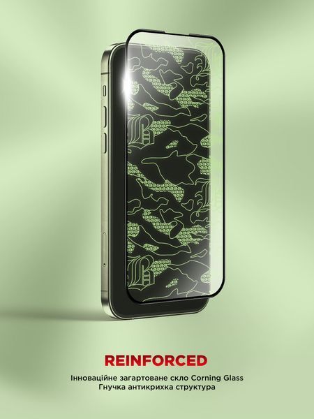 Захисне скло ArmorStandart Corning Black Icon для Apple iPhone 16 / 15 79552 фото
